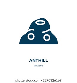 anthill vector icon. anthill, insect, pest filled icons from flat wildlife concept. Isolated black glyph icon, vector illustration symbol element for web design and mobile apps