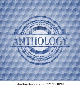 Anthology blue hexagon emblem.