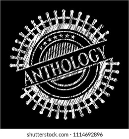 Anthology chalkboard emblem written on a blackboard