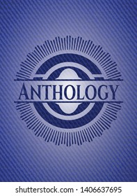 Anthology with denim texture. Vector Illustration. Detailed.