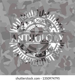 Anthology on grey camo pattern