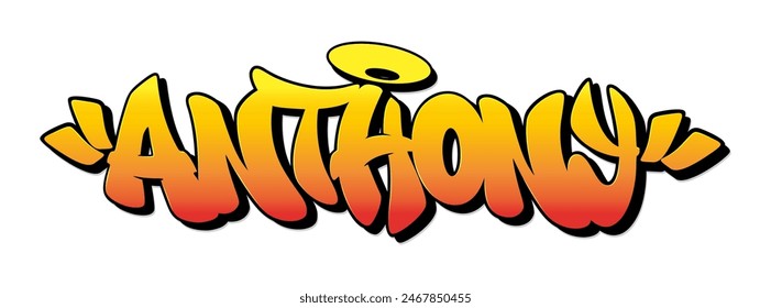 Anthony name in graffiti style. Vector illustration.