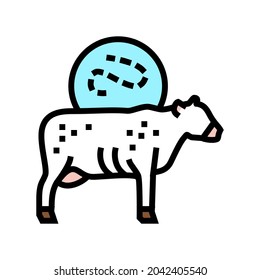 anthrax cow color icon vector. anthrax cow sign. isolated symbol illustration