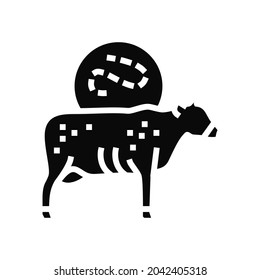 anthrax cow glyph icon vector. anthrax cow sign. isolated contour symbol black illustration