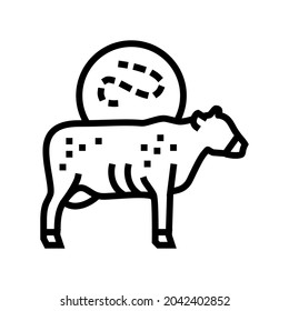 anthrax cow line icon vector. anthrax cow sign. isolated contour symbol black illustration