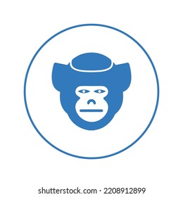 Icono de chimpancé gorila antropoide | Icono de versión circular |