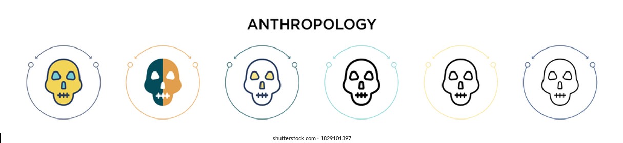 Anthropology Icon In Filled, Thin Line, Outline And Stroke Style. Vector Illustration Of Two Colored And Black Anthropology Vector Icons Designs Can Be Used For Mobile, Ui, Web