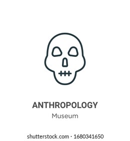 Anthropology Outline Vector Icon. Thin Line Black Anthropology Icon, Flat Vector Simple Element Illustration From Editable Museum Concept Isolated Stroke On White Background