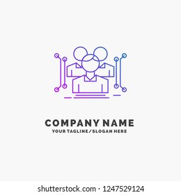 Anthropometry, body, data, human, public Purple Business Logo Template. Place for Tagline