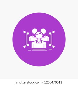 Anthropometry, body, data, human, public White Glyph Icon in Circle. Vector Button illustration