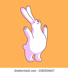 an anthropomorphic animal with human life situations. A simple rabbit rejoices in his successes and achievement of goals