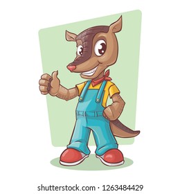 Anthropomorphic Armadillo Cowboy Vector Mascot