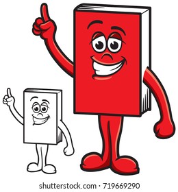 Anthropomorphic Book Giving the Number One Sign