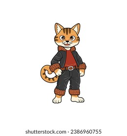 anthropomorphic cat cartoon mascot illustration of furry animal