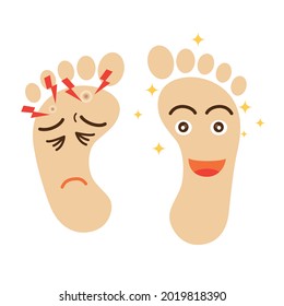 Anthropomorphic foot corn foot illustration, footprint foot sole illustration body parts foot health health image