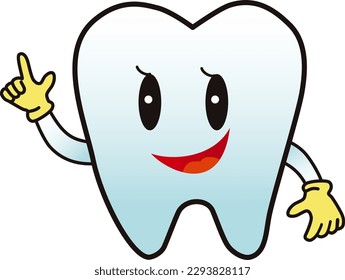 Anthropomorphic human healthy and cute tooth character