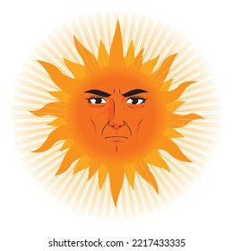 Anthropomorphische Abbildung der expressionslosen Sonne