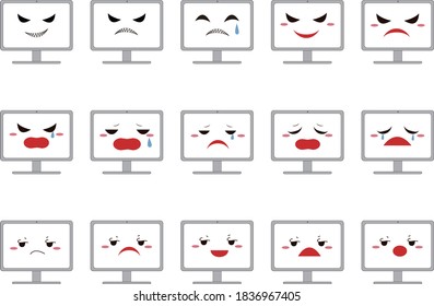 Anthropomorphic personal computer with various facial expressions