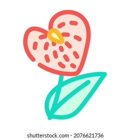 anthurium flower color icon vector. anthurium flower sign. isolated symbol illustration