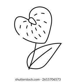 anthurium flower line icon vector. anthurium flower sign. isolated contour symbol black illustration