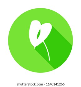 anthurium icon in Flat long shadow style on white background