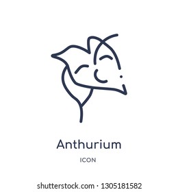 anthurium icon from nature outline collection. Thin line anthurium icon isolated on white background.