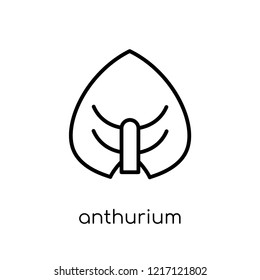 Anthurium icon. Trendy modern flat linear vector Anthurium icon on white background from thin line nature collection, editable outline stroke vector illustration