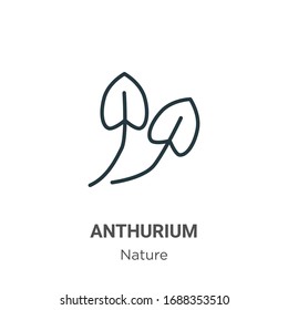 Anthurium outline vector icon. Thin line black anthurium icon, flat vector simple element illustration from editable nature concept isolated stroke on white background