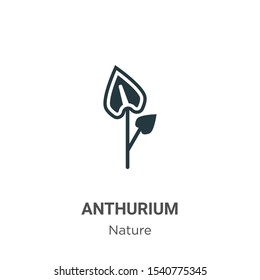 Anthurium vector icon on white background. Flat vector anthurium icon symbol sign from modern nature collection for mobile concept and web apps design.