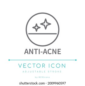 Anti -Acne Line Icon. Cosmetics Skincare Vector Symbol.