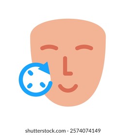 anti aging face with smile face icon illustration design