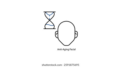 Anti Aging Facial Icons, Youthful and Firm Skin Rejuvenation