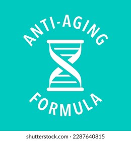 Anti aging formula cosmetics vector badge logo icon