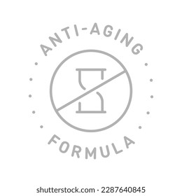 Anti aging formula cosmetics vector badge logo icon