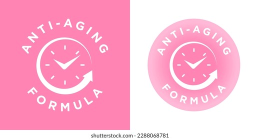 Anti aging formula cosmetics vector badge logo icon