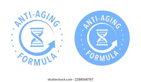 Anti aging formula cosmetics vector badge logo icon