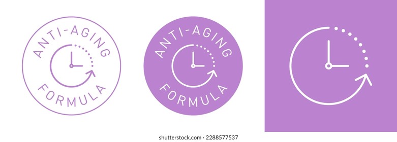 Anti aging formula cosmetics vector badge logo icon