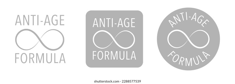 Anti aging formula cosmetics vector badge logo icon