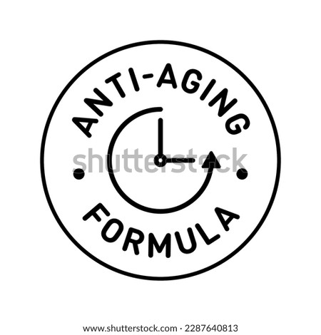 Anti aging formula cosmetics vector badge logo icon