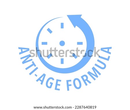 Anti aging formula cosmetics vector badge logo icon
