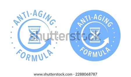 Anti aging formula cosmetics vector badge logo icon Foto d'archivio © 