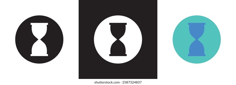 Anti aging hourglass icon. Waiting slow time single  icon . isolated on white and black background. Vector illustration. EPS 10