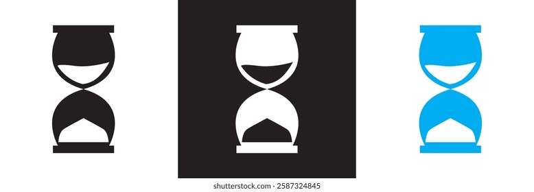 Anti aging hourglass icon. Waiting slow time single  icon . isolated on white and black background. Vector illustration. EPS 10