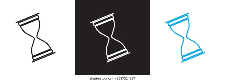 Anti aging hourglass icon. Waiting slow time single  icon . isolated on white and black background. Vector illustration. EPS 10