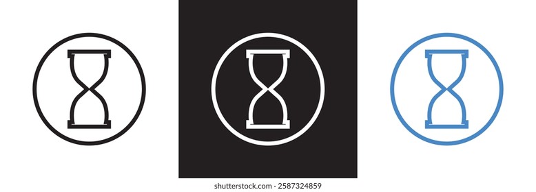 Anti aging hourglass icon. Waiting slow time single  icon . isolated on white and black background. Vector illustration. EPS 10