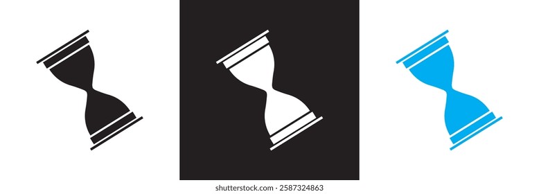 Anti aging hourglass icon. Waiting slow time single  icon . isolated on white and black background. Vector illustration. EPS 10