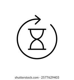 anti aging hourglass waiting slow time single isolated icon with outline style