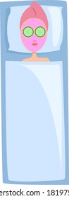 Máscara antienvejecimiento, ilustración, vector sobre fondo blanco