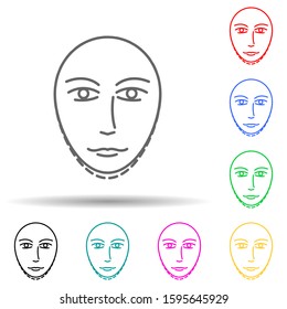 Anti aging neck surgery multi color style icon. Simple thin line, outline vector of anti agies icons for ui and ux, website or mobile application