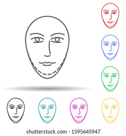 Anti aging neck surgery multi color style icon. Simple thin line, outline vector of anti agies icons for ui and ux, website or mobile application